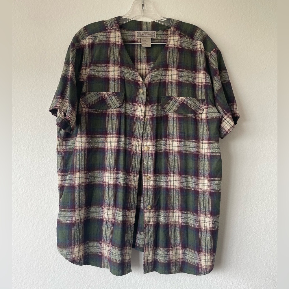 Silk Plaid Blouse